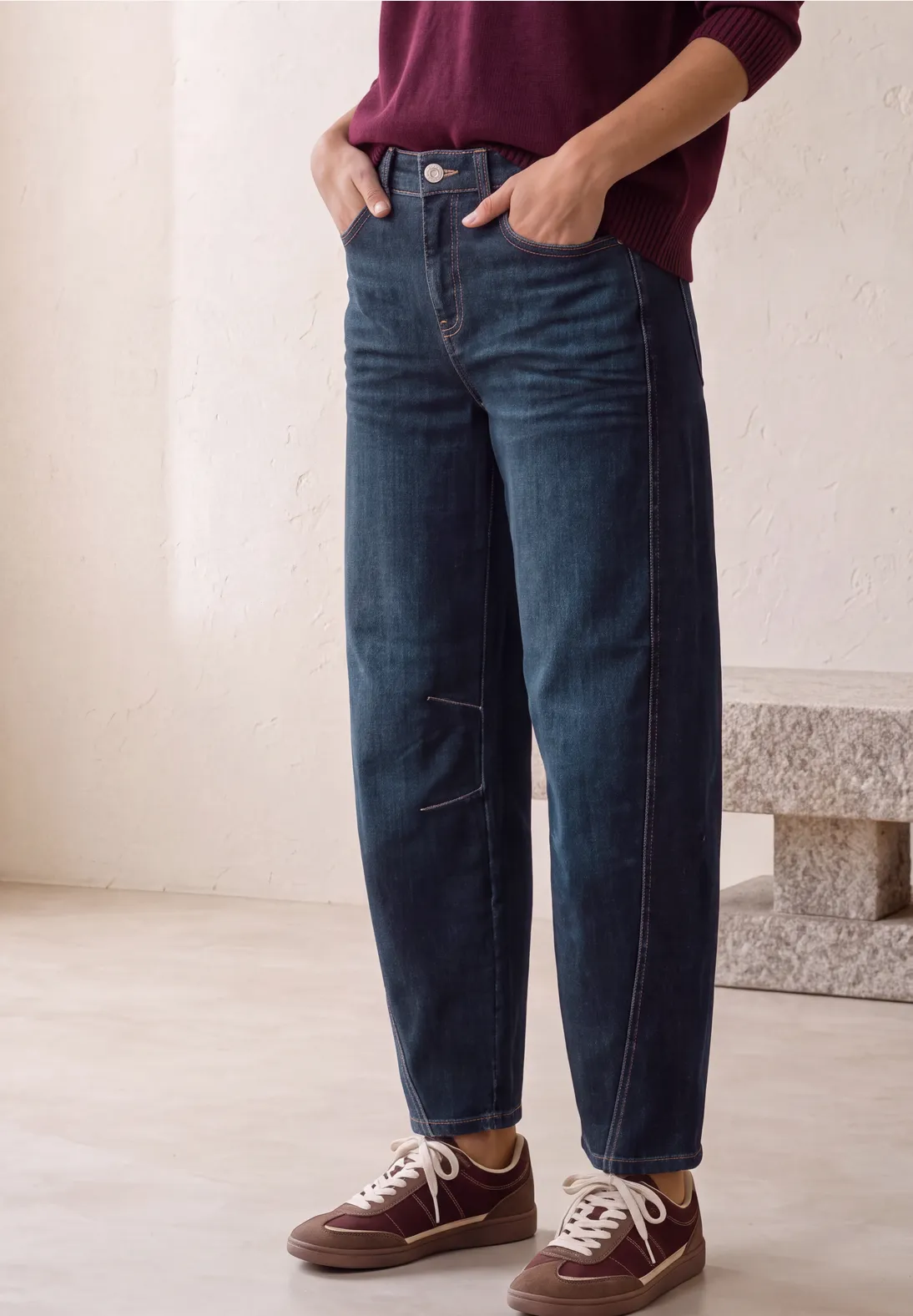 Street One Barrel Jeans Karlie - Dark Blue Washed