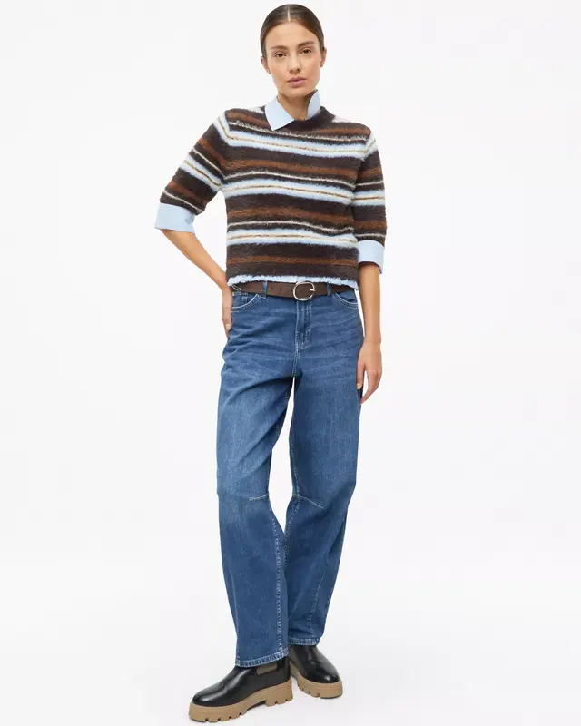 S. Oliver Weicher Strick Pullover Kurzarm - Dark Brown