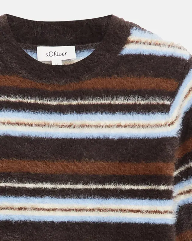 S. Oliver Weicher Strick Pullover Kurzarm - Dark Brown