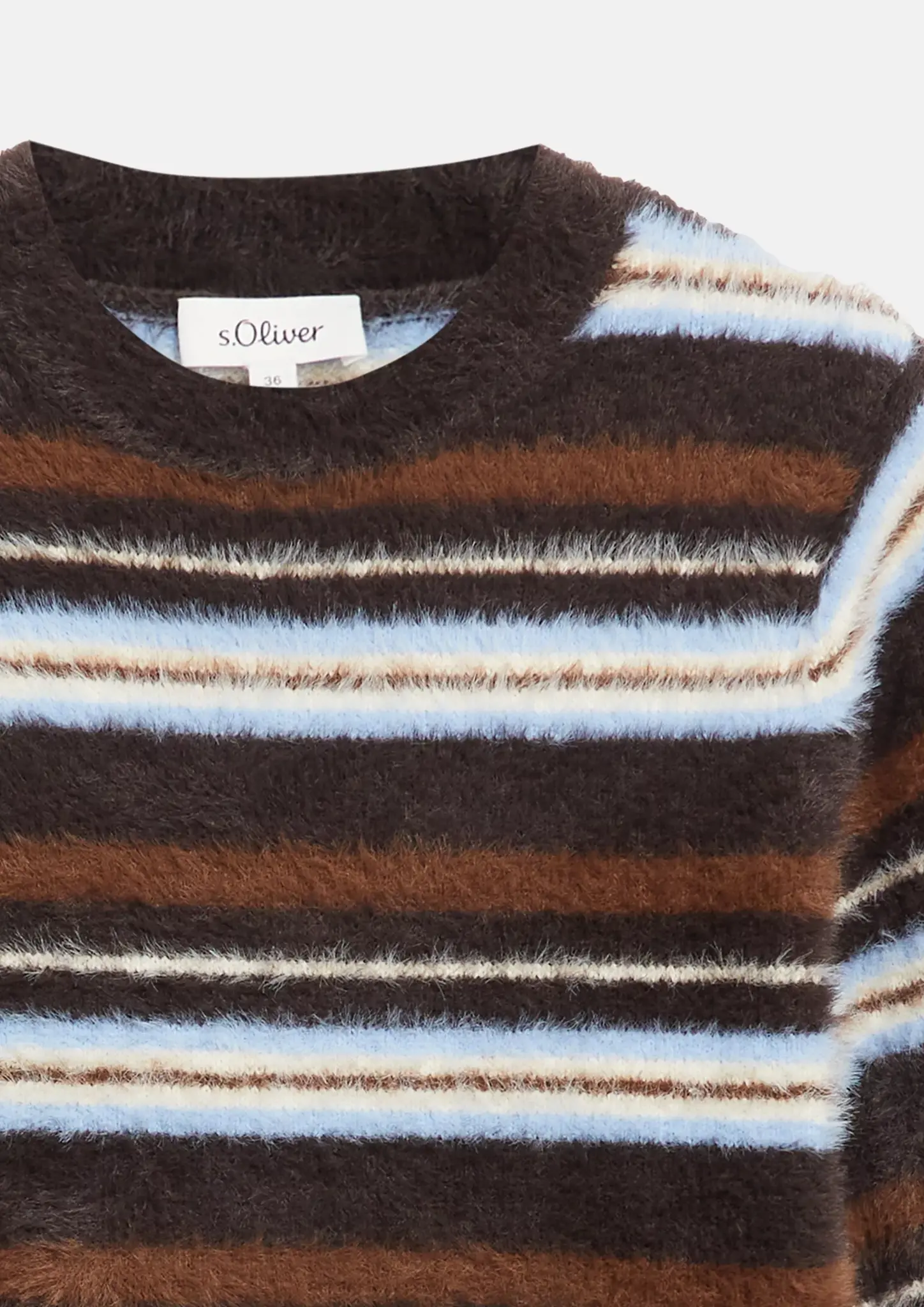 S. Oliver Weicher Strick Pullover Kurzarm - Dark Brown