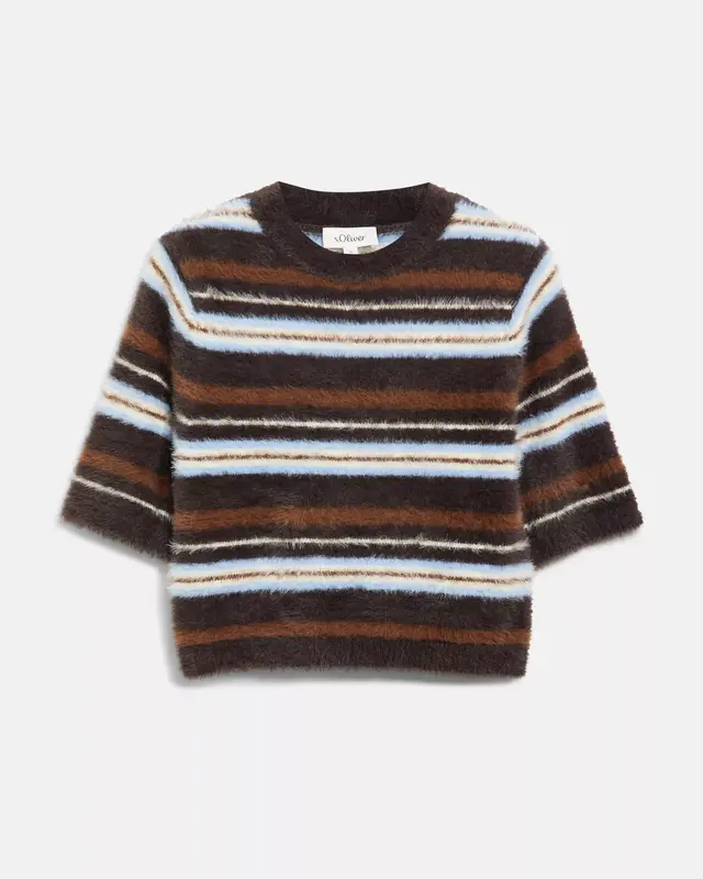S. Oliver Weicher Strick Pullover Kurzarm - Dark Brown