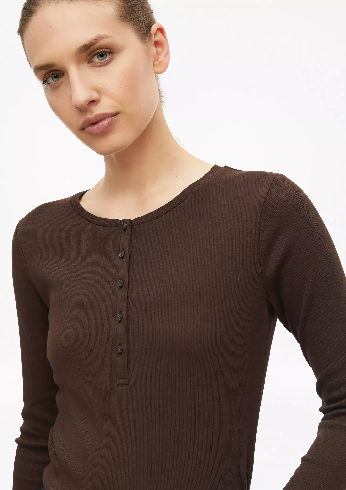 S. Oliver Henley Shirt - Dark Brown