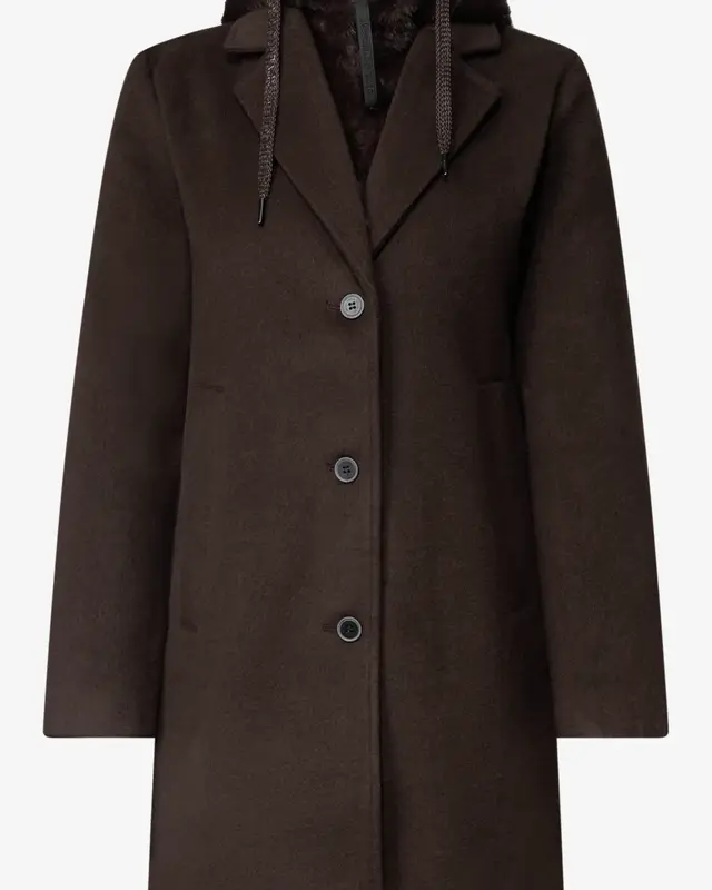 Cecil Mantel mit Revers und Einsatz - Chocolate Sauce Brown