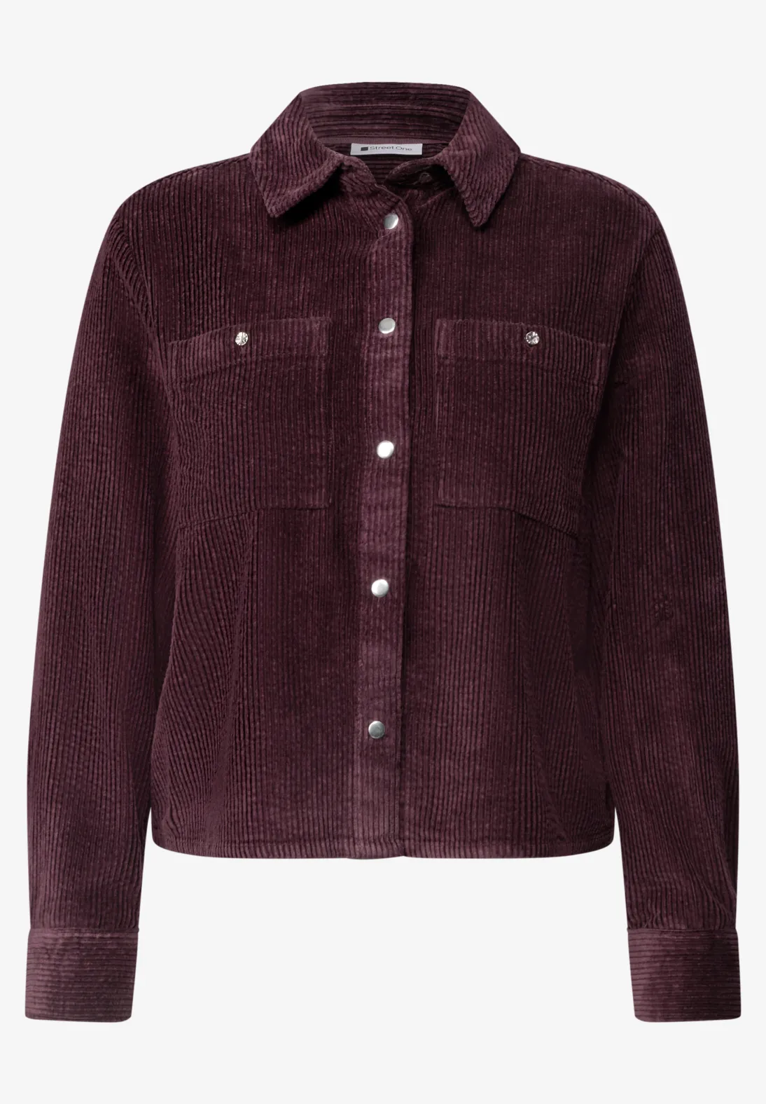 Street One Corduroy Blouse met Borstzakken - Rustic Rouge