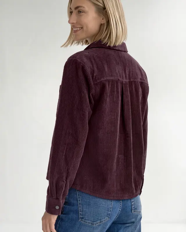 Street One Corduroy Blouse met Borstzakken - Rustic Rouge