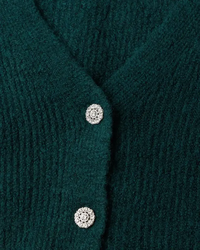 Street One Studio V-Neck Cardigan - Mossed Green Melange