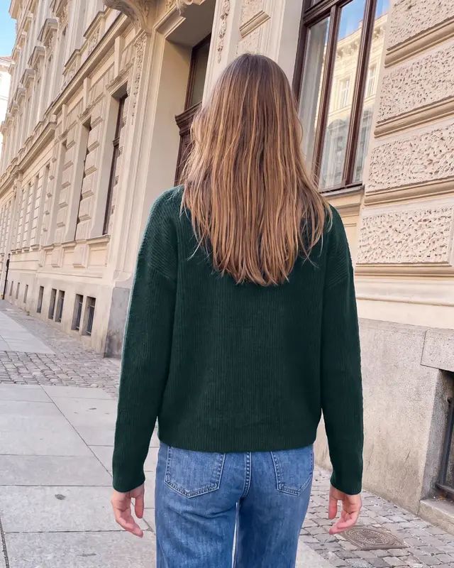 Street One Studio V-Neck Cardigan - Mossed Green Melange