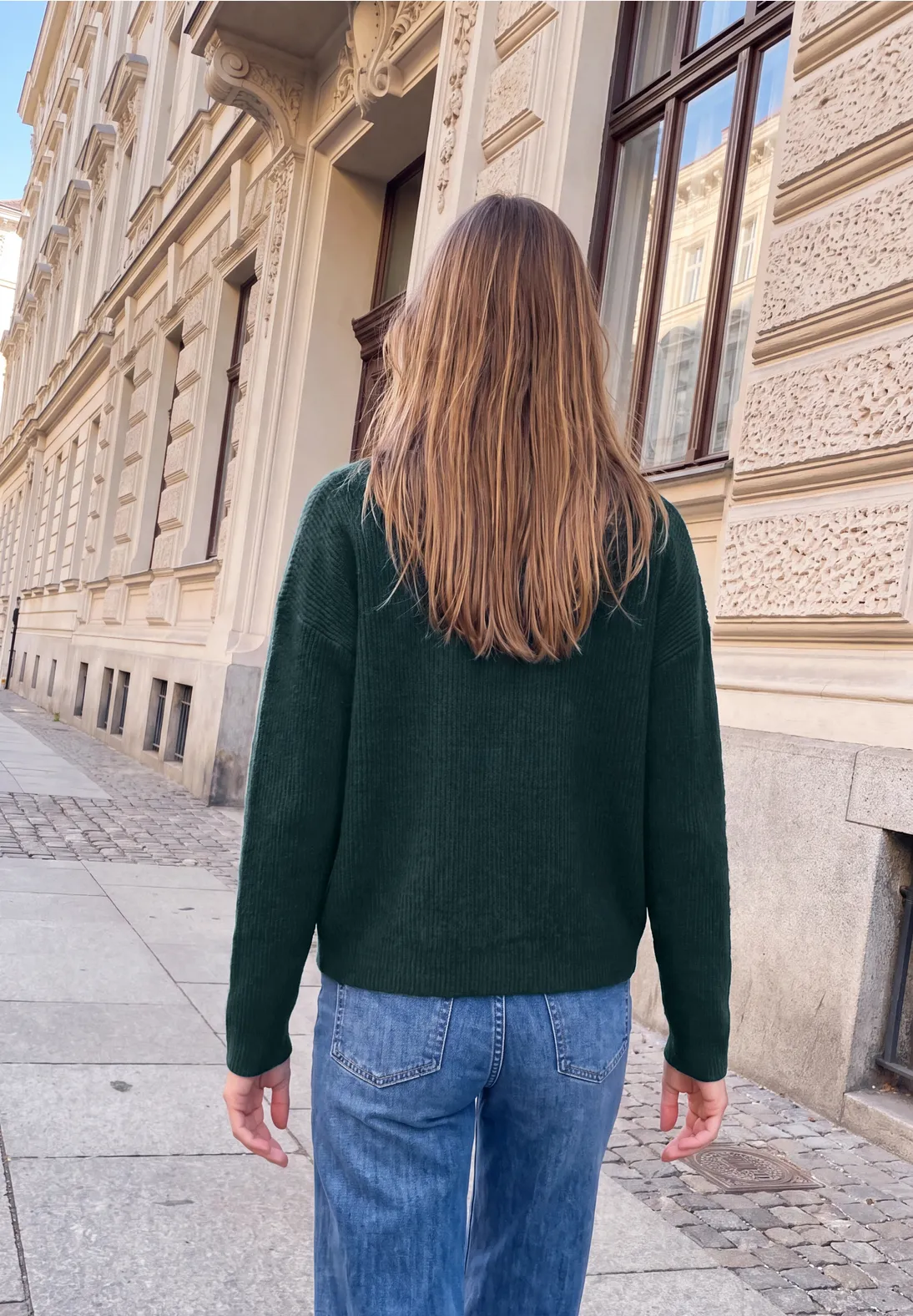 Street One Studio Vest met V-Hals - Mossed Green Melange