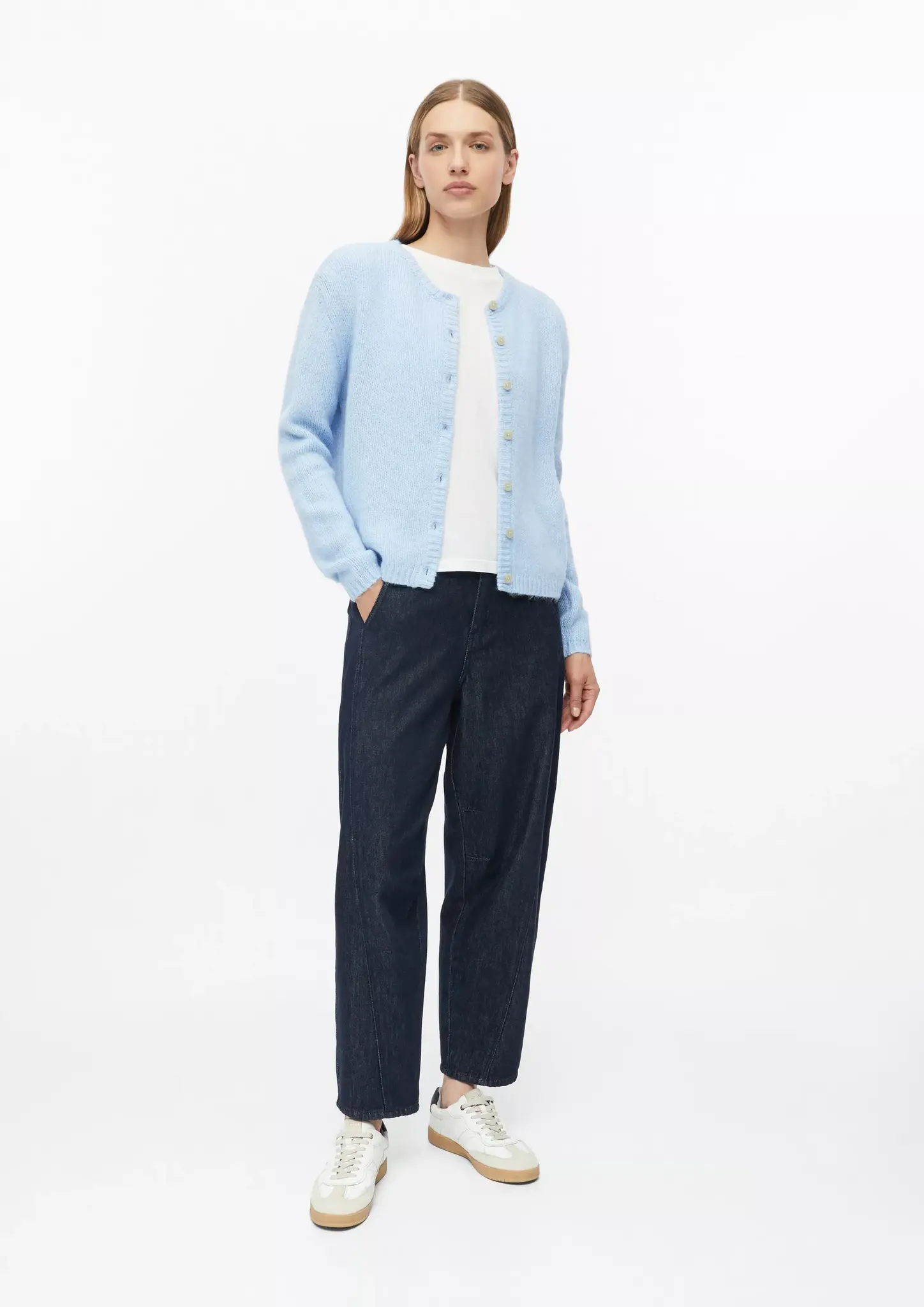 S. Oliver Gebreid Vest - Light Blue