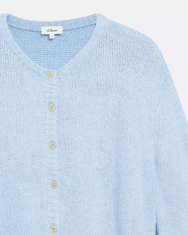 S. Oliver Gebreid Vest - Light Blue