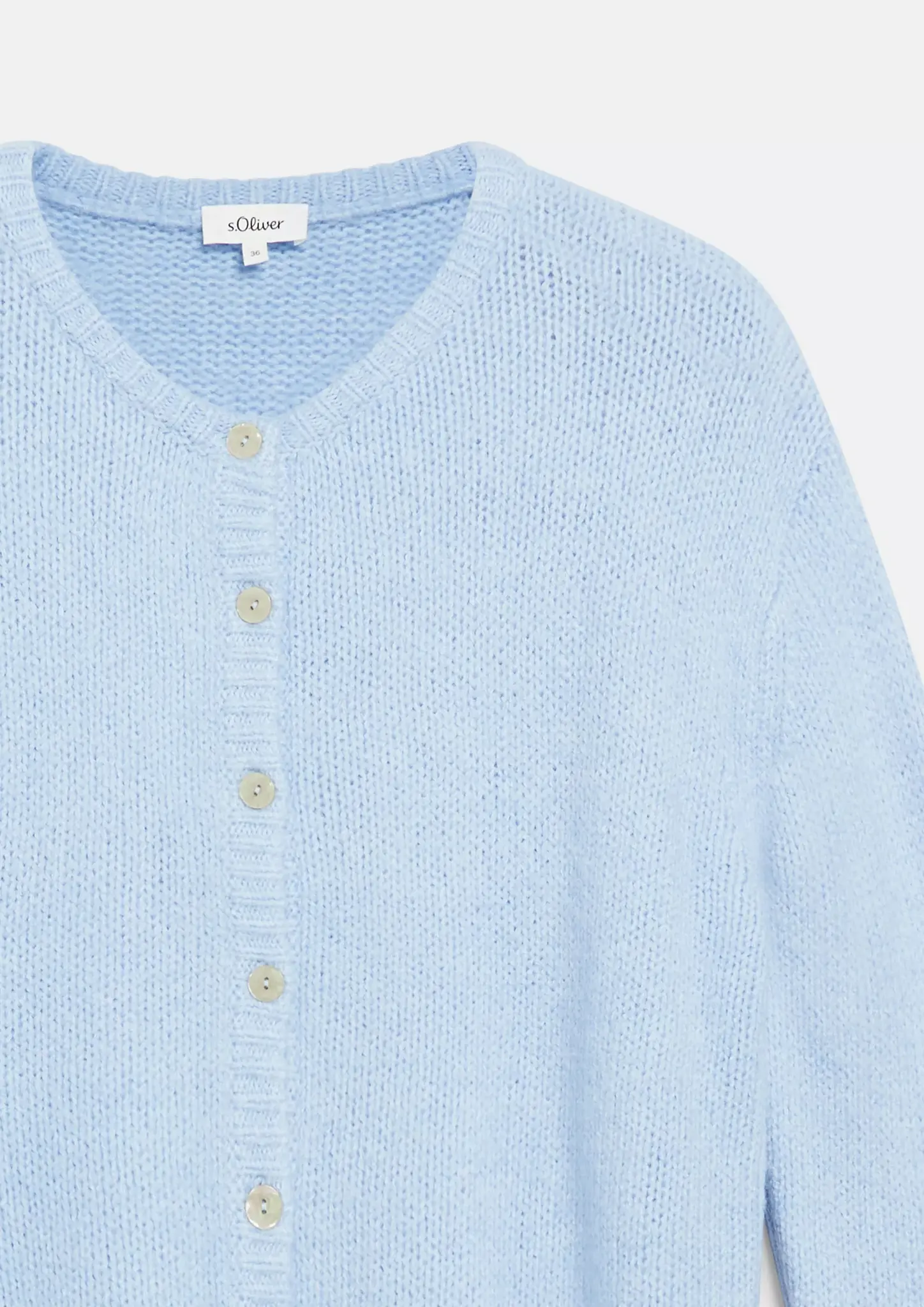 S. Oliver Gebreid Vest - Light Blue
