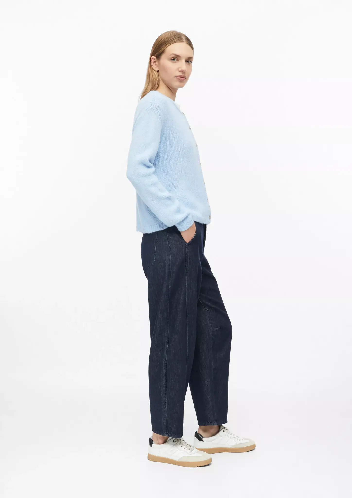 S. Oliver Gebreid Vest - Light Blue