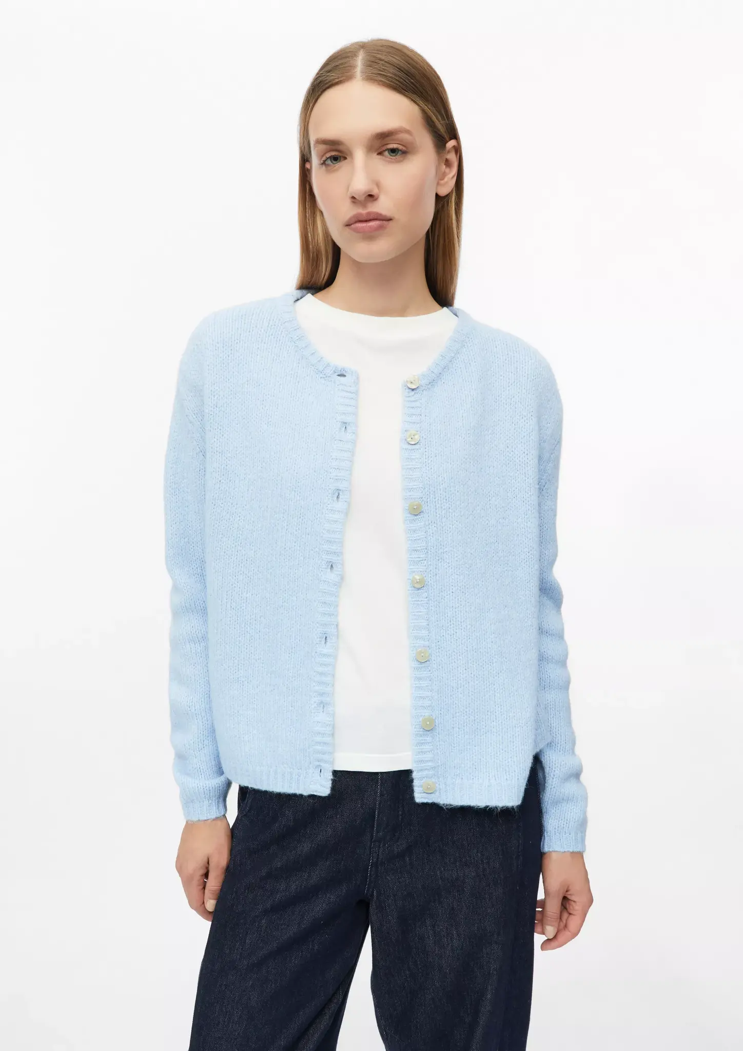 S. Oliver Gebreid Vest - Light Blue