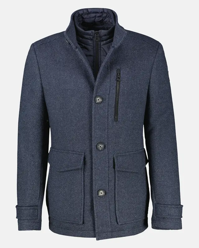 Lerros 2-in-1 Coat with Removable Inner Vest – Classic Navy
