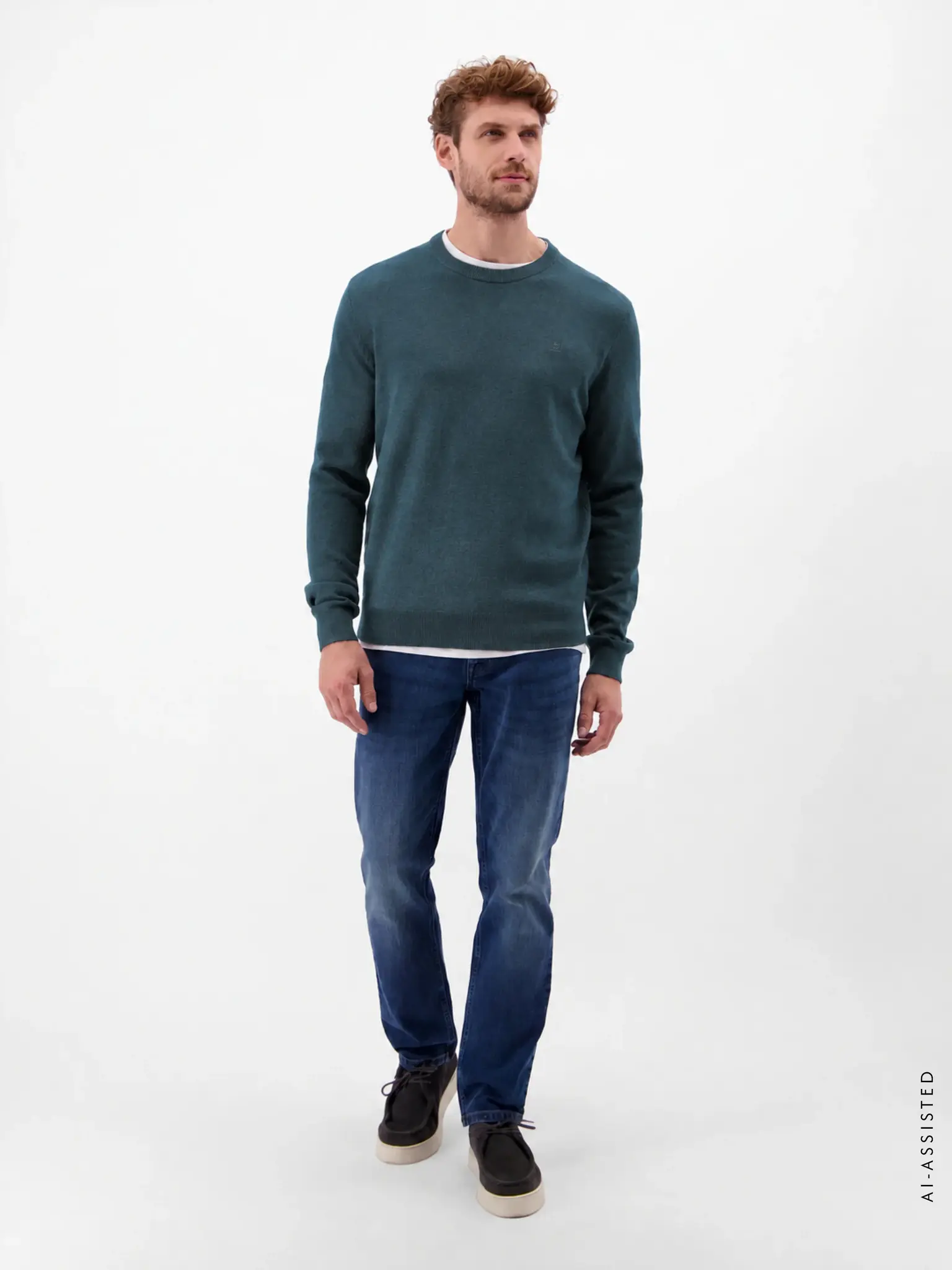 Lerros Sportieve Trui, Duurzaam Katoen - Cedar Green
