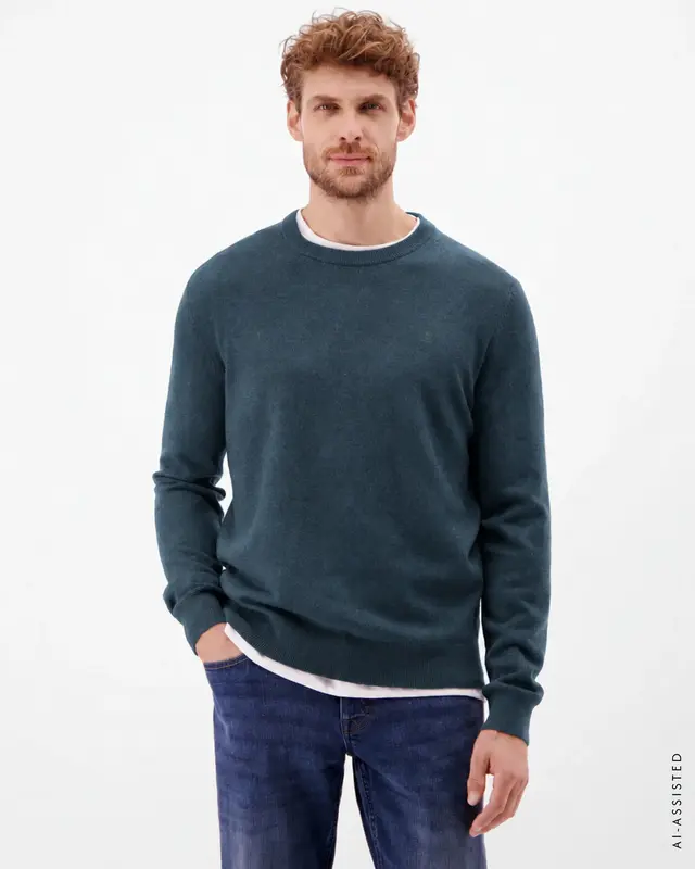 Lerros Sporty Jumper, BCI Cotton – Cedar Green