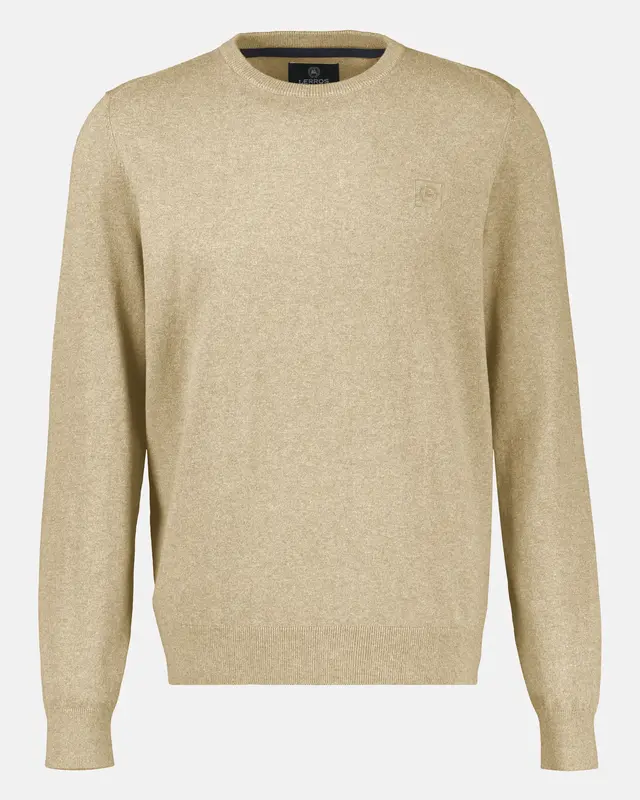 Lerros Sporty Jumper, BCI Cotton – Tender Beige Melange