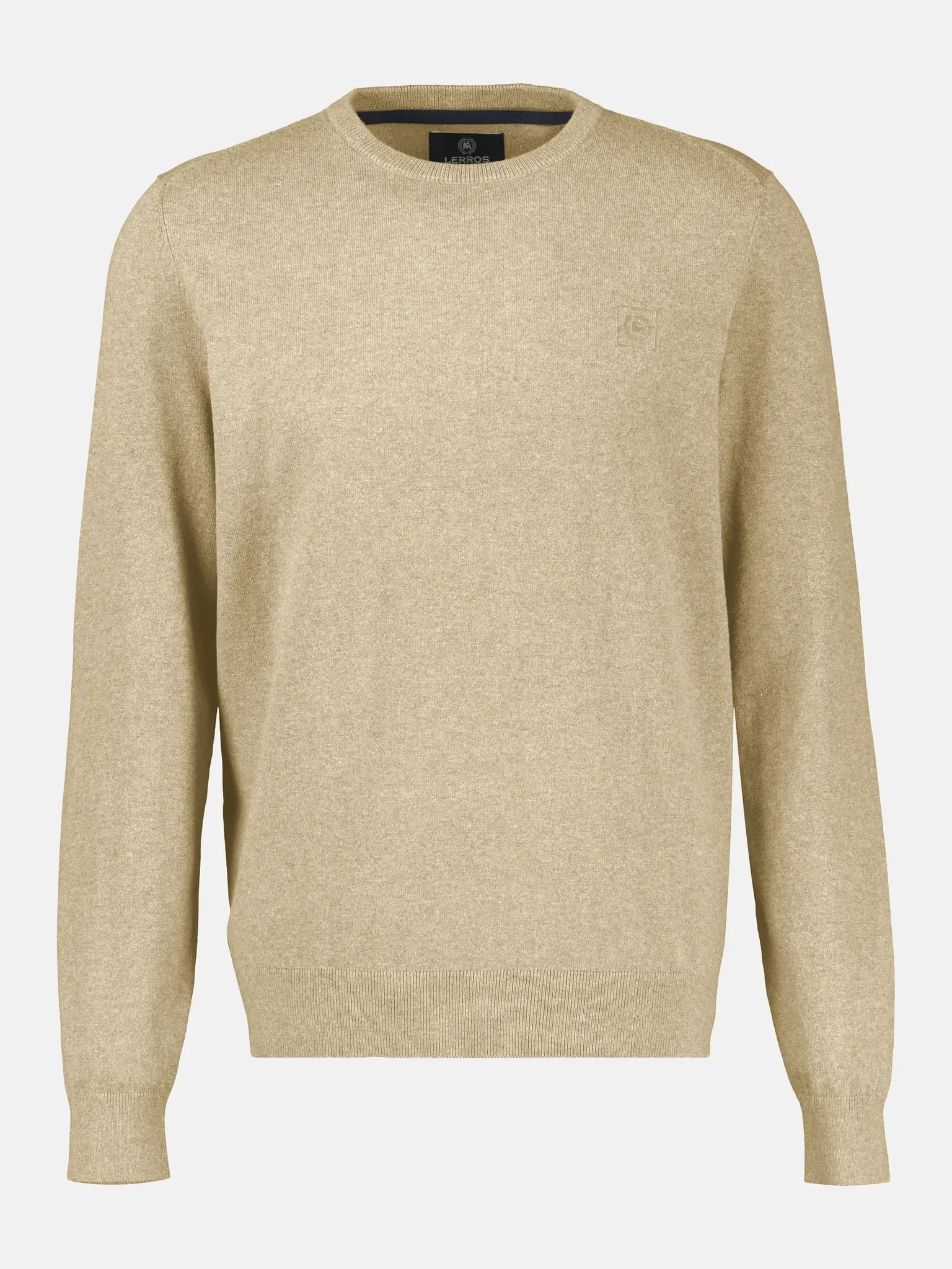 Lerros Sportlicher Pullover aus Nachhaltiger Baumwolle – Tender Beige Melange