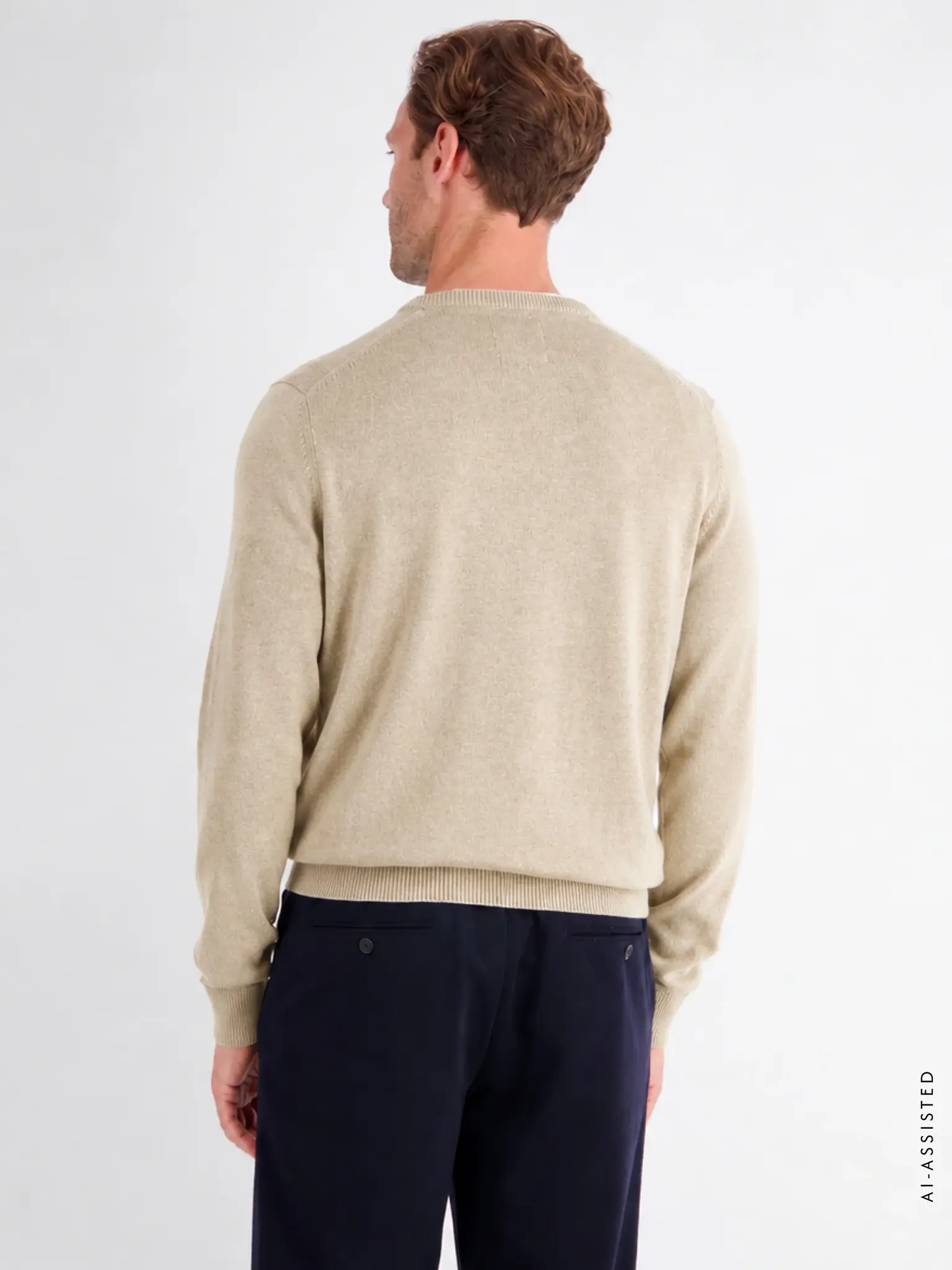 Lerros Sporty Jumper, BCI Cotton – Tender Beige Melange