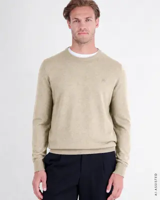 Lerros Sportieve Trui, Duurzaam Katoen - Tender Beige Melange