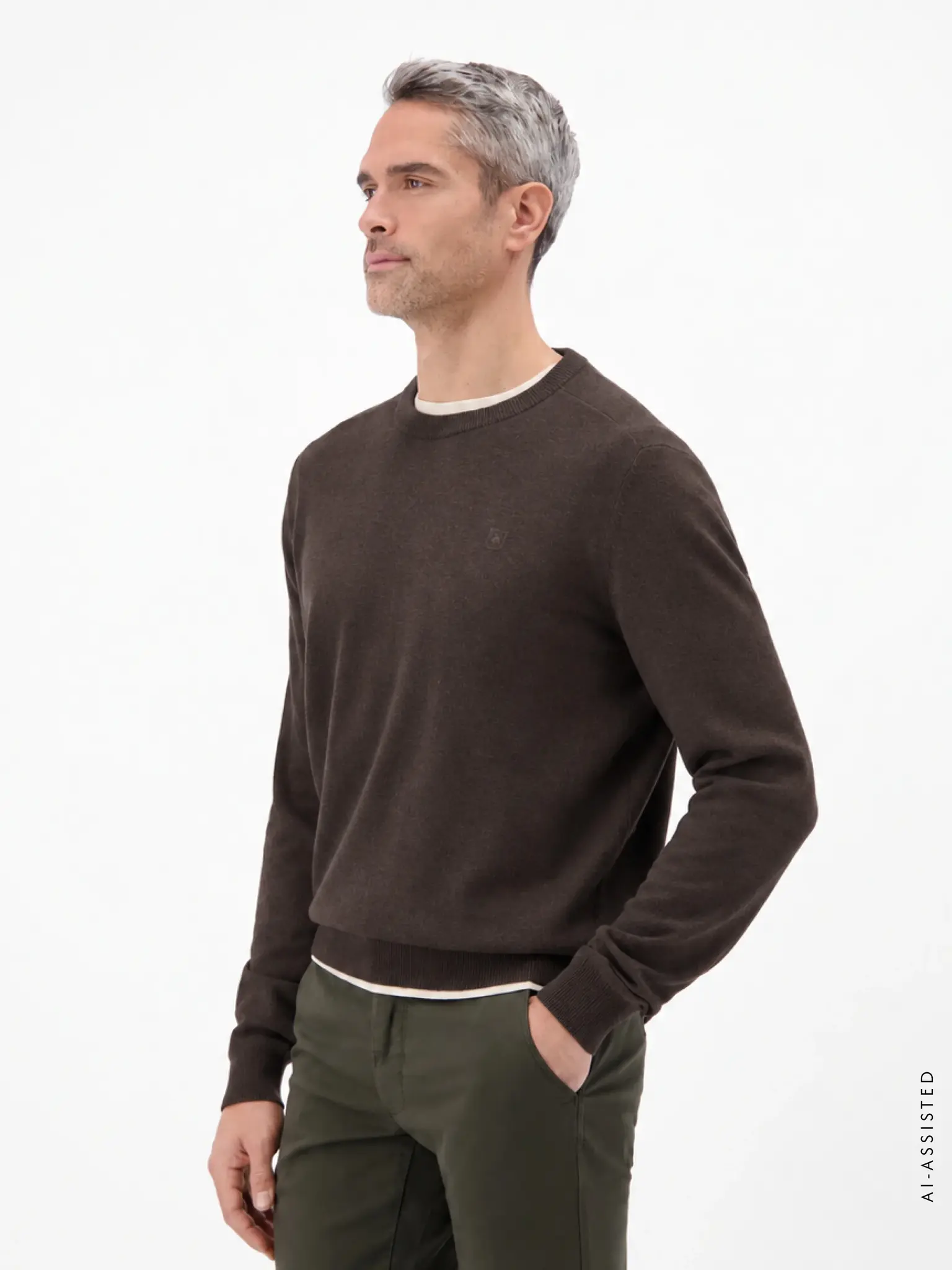 Lerros Sporty Jumper, BCI Cotton – Timber Brown