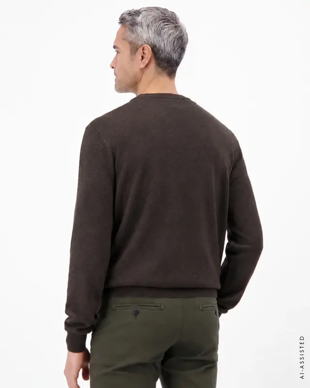 Lerros Sportieve Trui, Duurzaam Katoen - Timber Brown