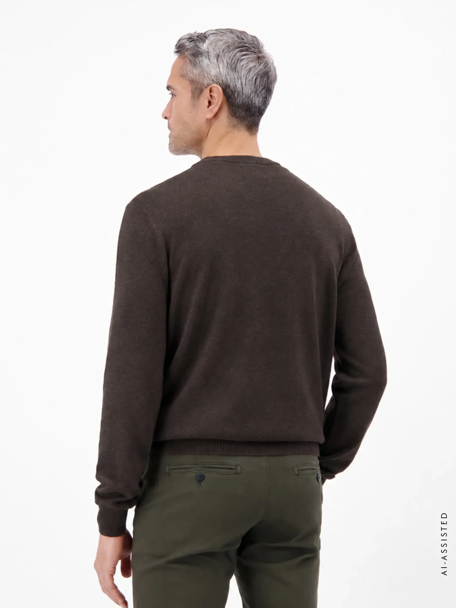 Lerros Sportieve Trui, Duurzaam Katoen - Timber Brown