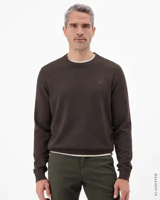 Lerros Sportieve Trui, Duurzaam Katoen - Timber Brown