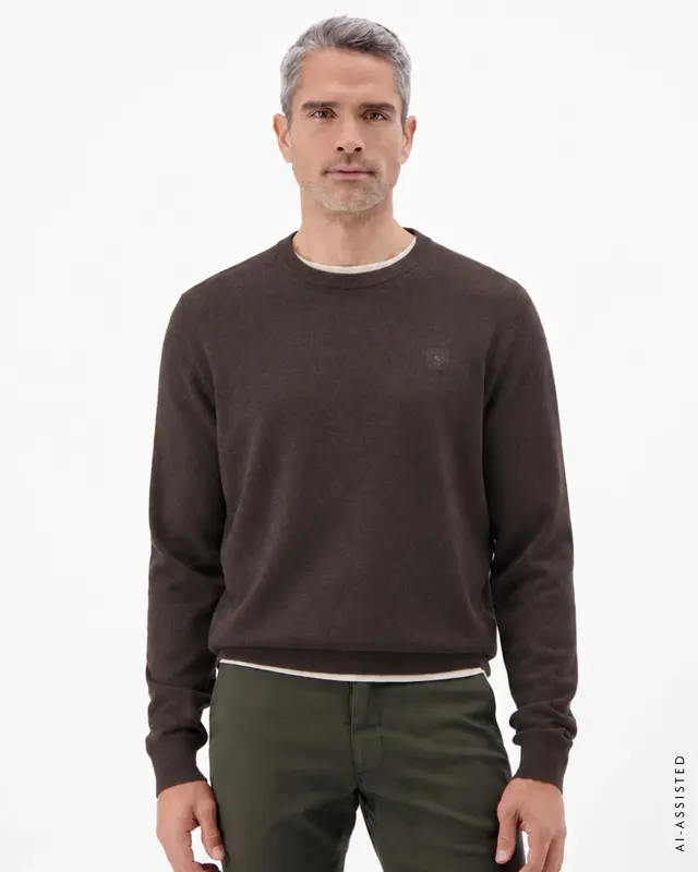 Lerros Sportlicher Pullover aus Nachhaltiger Baumwolle - Timber Brown
