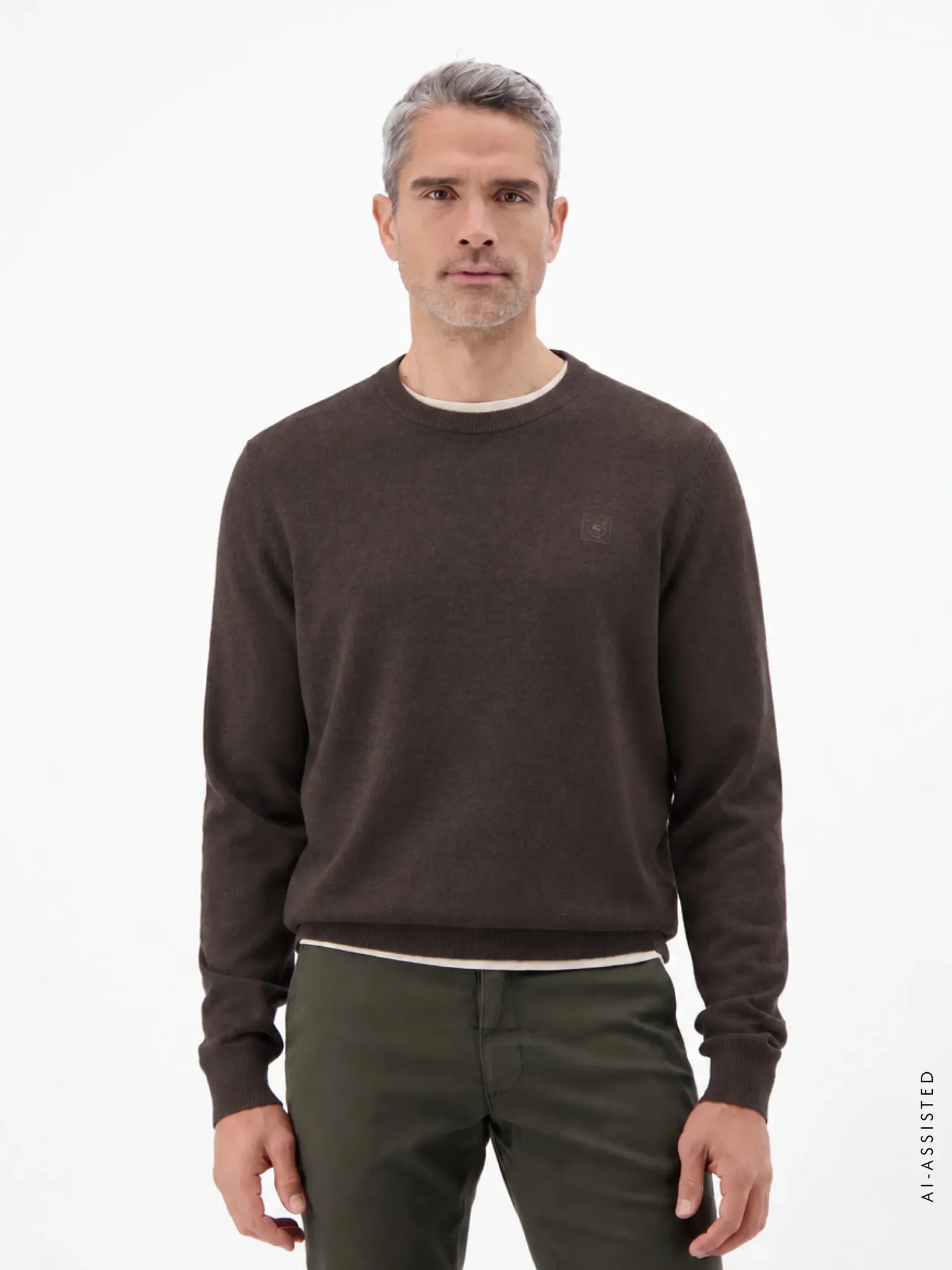 Lerros Sportlicher Pullover aus Nachhaltiger Baumwolle - Timber Brown