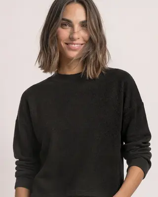 Street One Shirt with Lace Insert - Black Coffee Melange