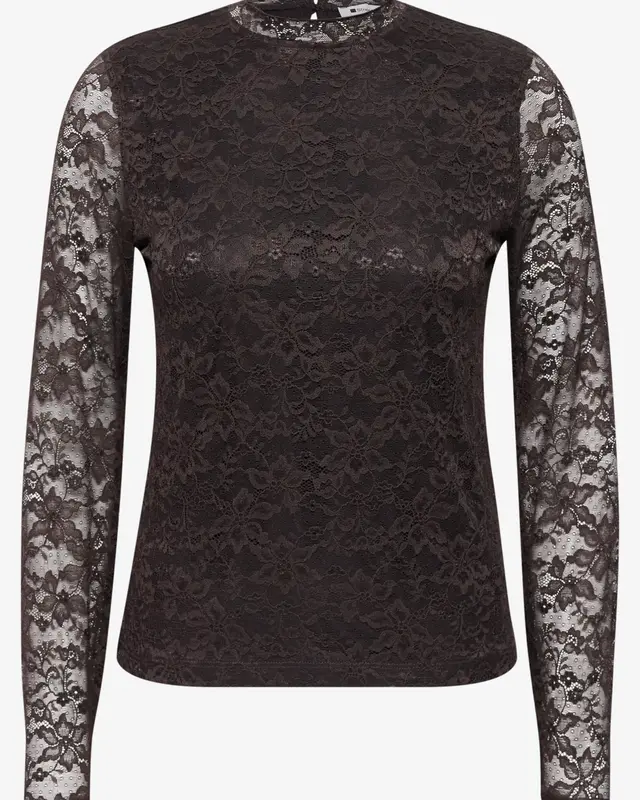 Street One Lace Shirt - Black Coffee