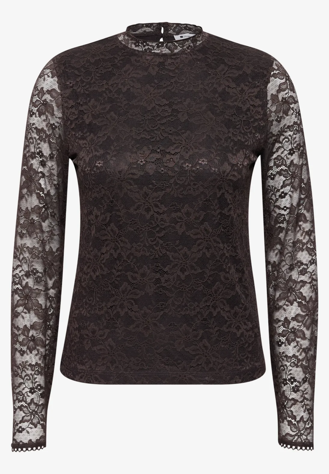 Street One Kanten Shirt - Black Coffee