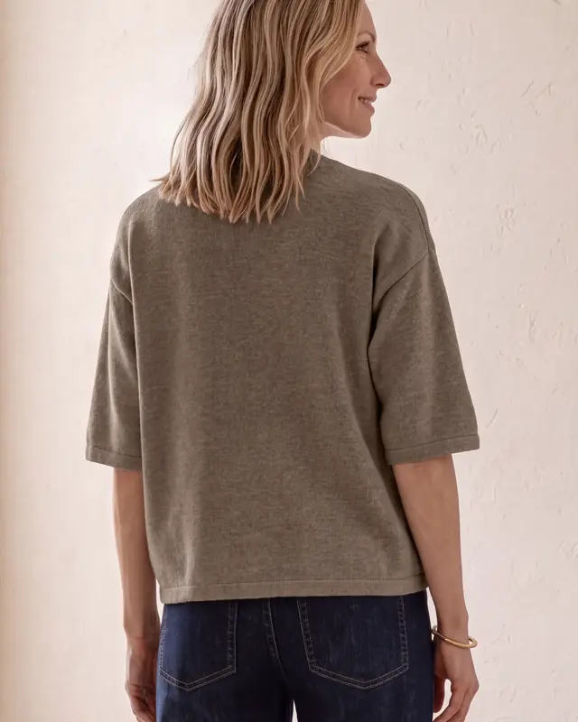 Street One Jumper with 3/4-Sleeve - Sanded Amber Melange