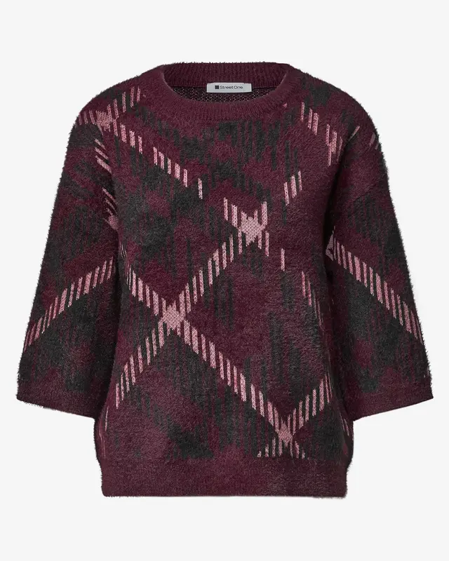 Street One Trui met 3/4-Mouwen - Rustic Rouge