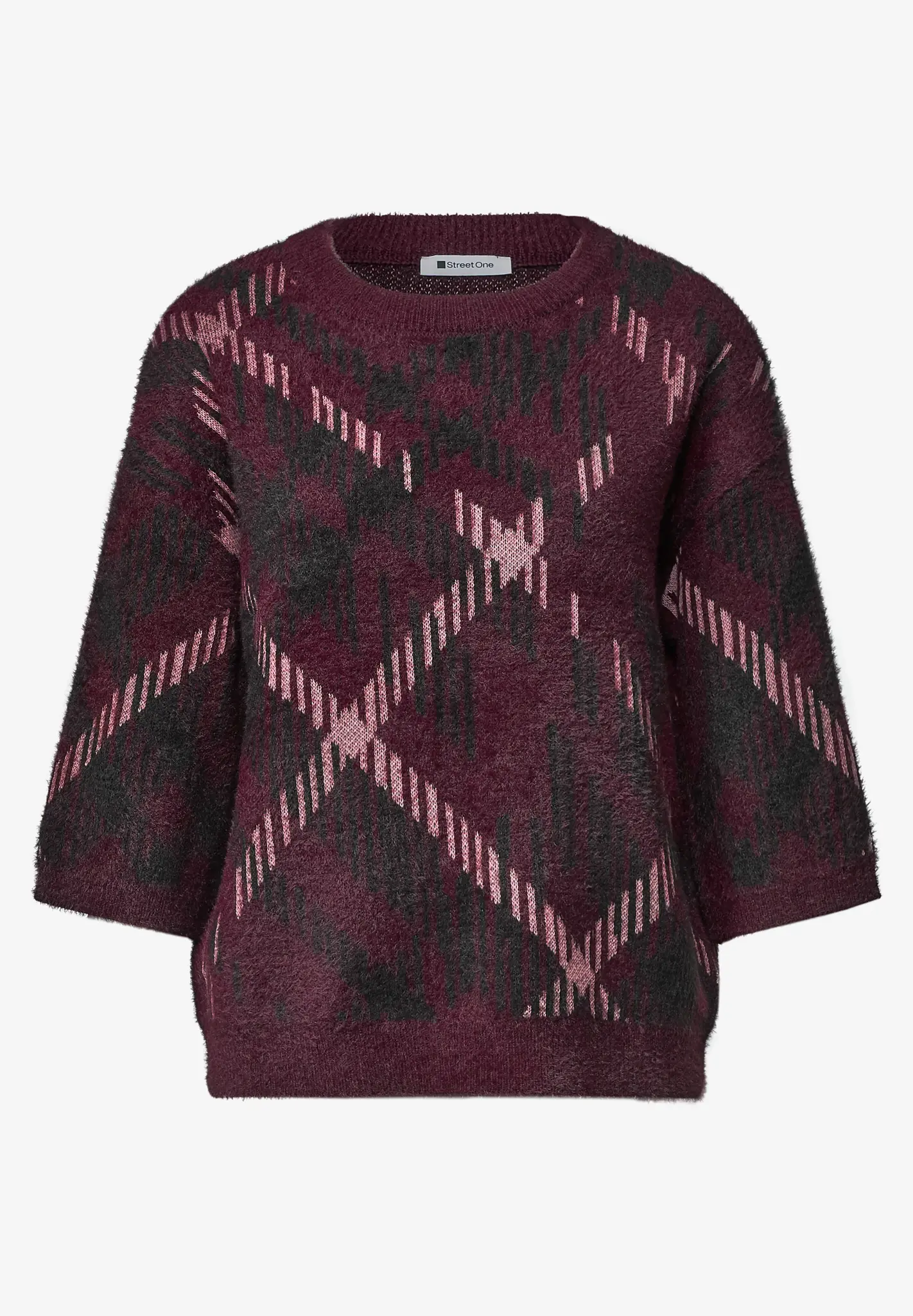 Street One Trui met 3/4-Mouwen - Rustic Rouge