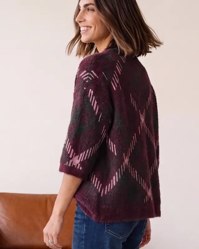 Street One Trui met 3/4-Mouwen - Rustic Rouge