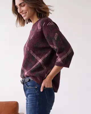 Street One Pullover mit 3/4-Arm - Rustic Rouge