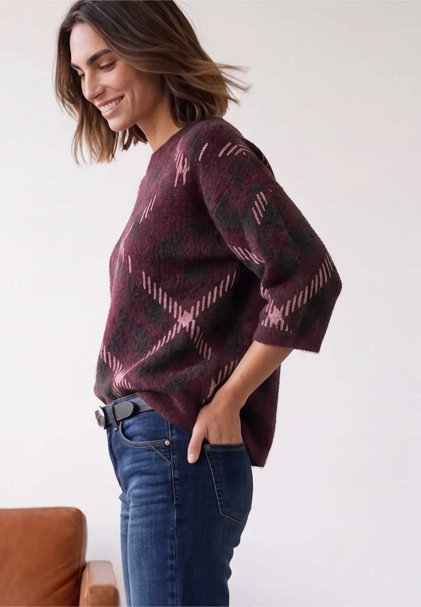 Street One Pullover mit 3/4-Arm - Rustic Rouge