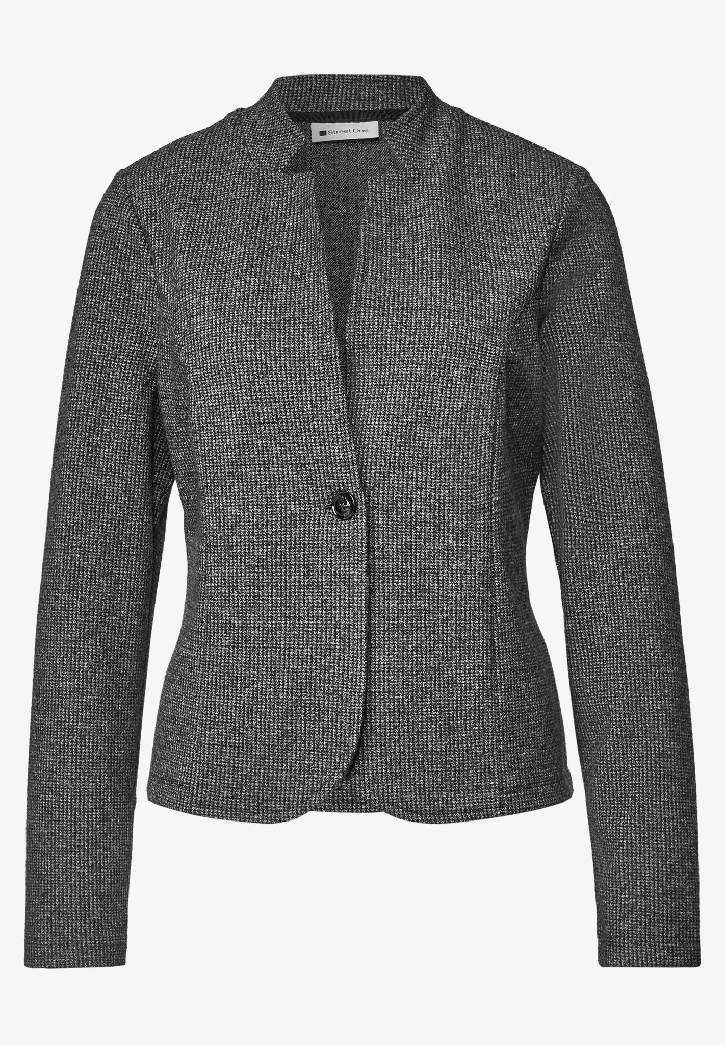 Street One Blazer with Houndstooth Pattern - Black