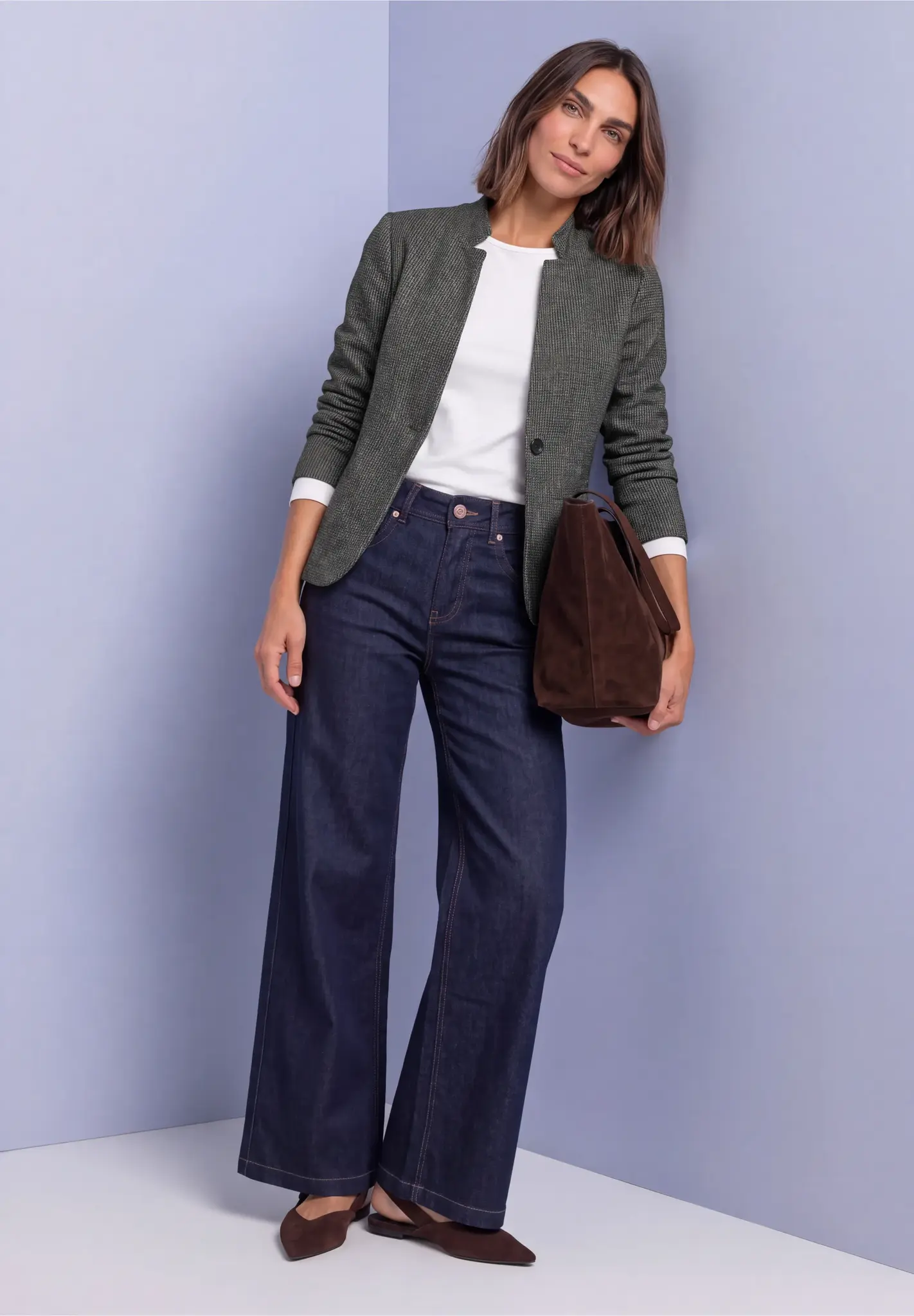 Street One Blazer with Houndstooth Pattern - Black