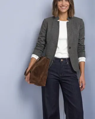 Street One Blazer with Houndstooth Pattern - Black