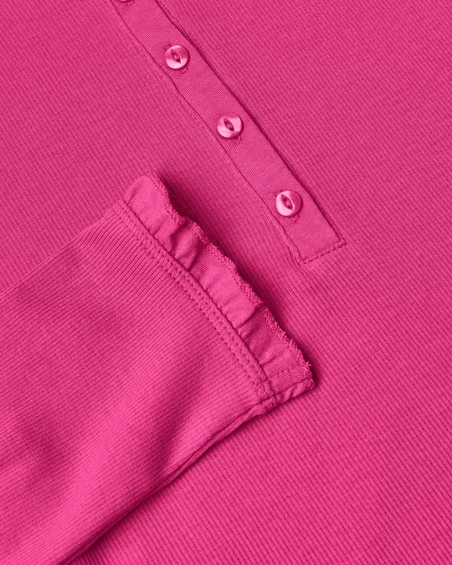 Street One Studio Longsleeve mit Rüschen - Ruby Raspberry