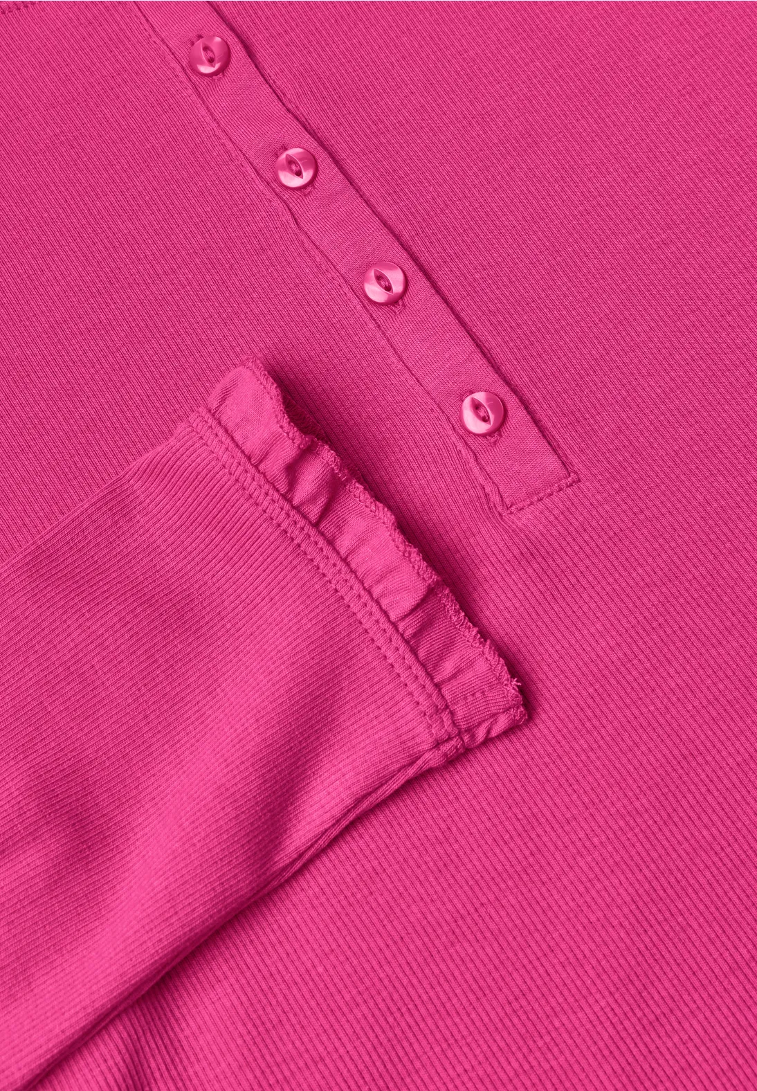 Street One Studio Longsleeve mit Rüschen - Ruby Raspberry