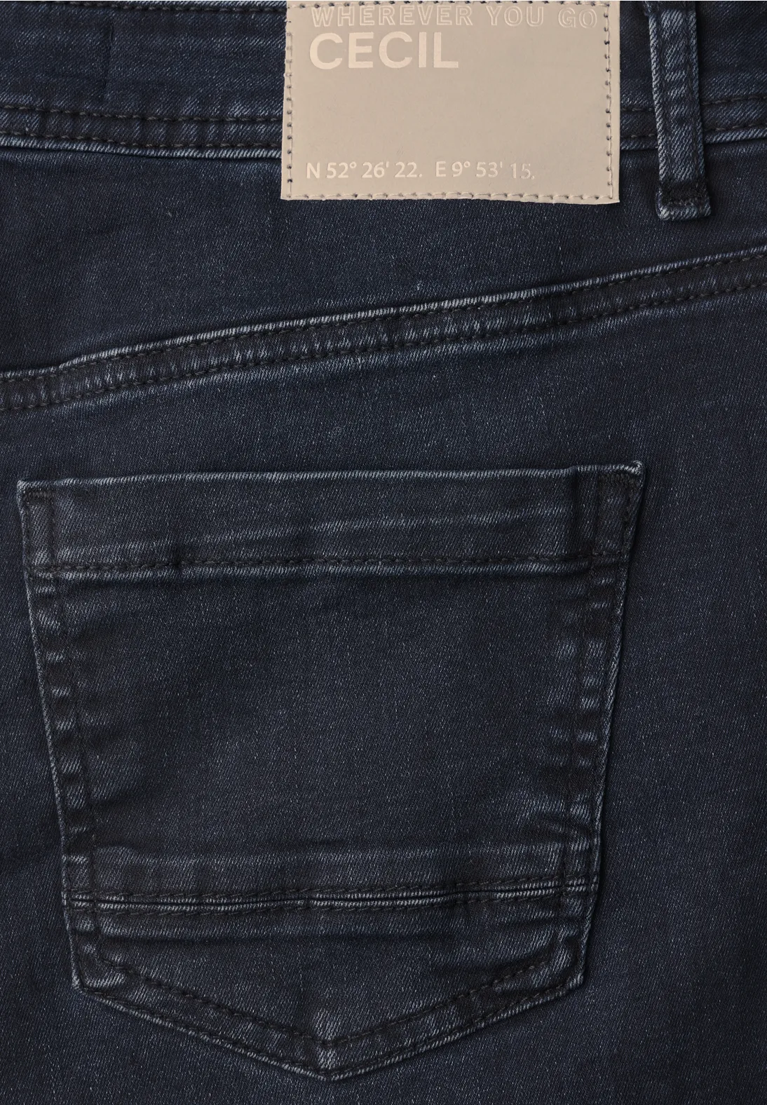 Cecil Wide Leg Jeans Neele - Blue Black Used Wash