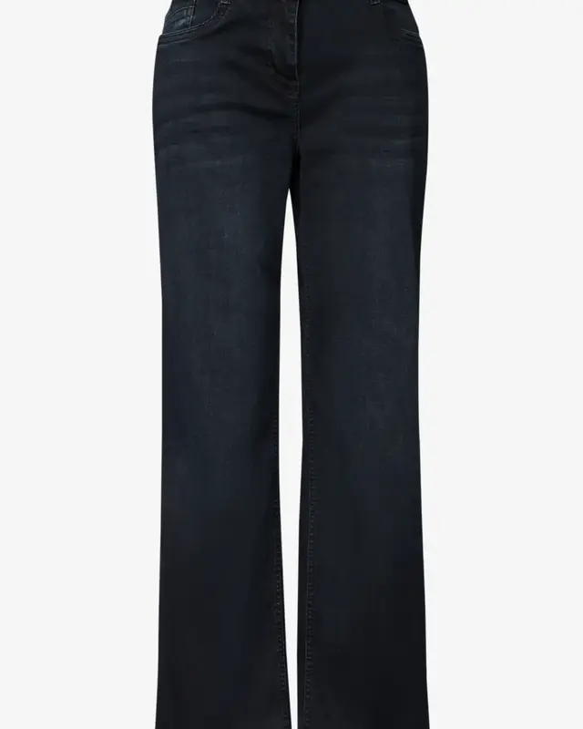 Cecil Wide Leg Jeans Neele - Blue Black Used Wash