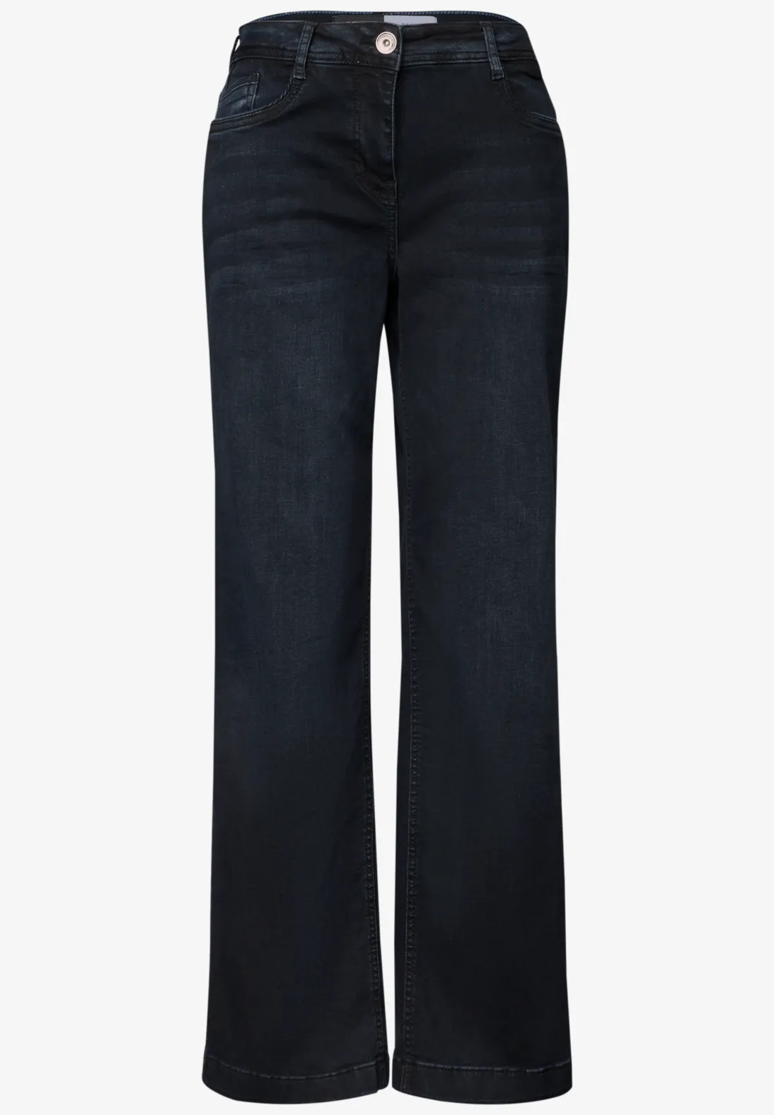 Cecil Wide Leg Jeans Neele - Blue Black Used Wash
