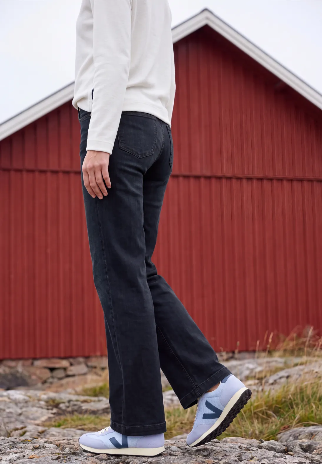 Cecil Wide Leg Jeans Neele - Blue Black Used Wash