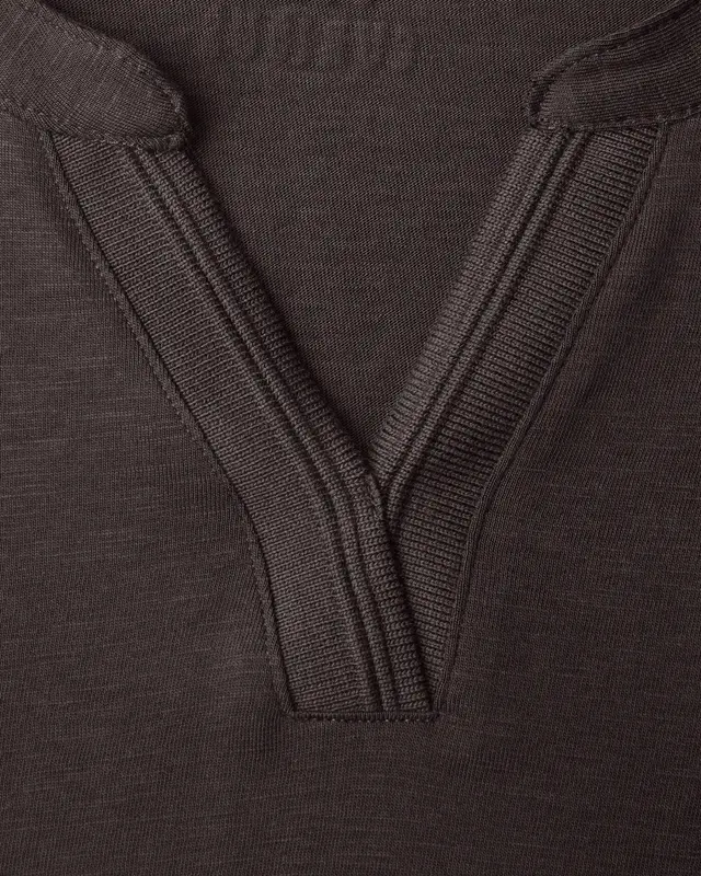 Cecil Shirt met Split Hals - Truffle Brown