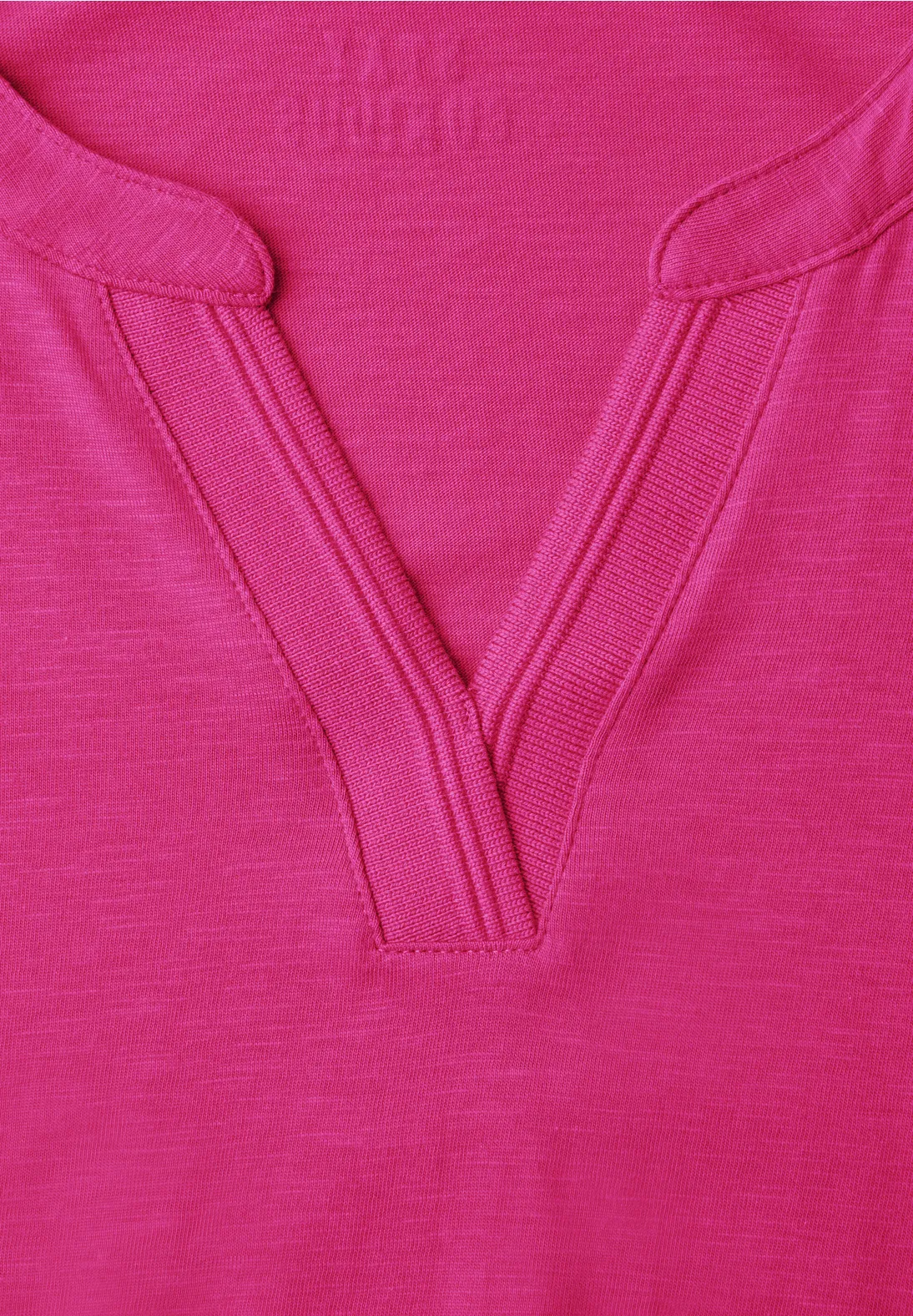 Cecil Shirt with V-Slit - Pink Flash